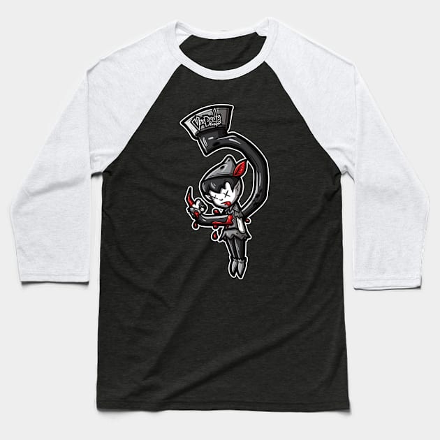 By Hook or Crook Noir Baseball T-Shirt by VooDudeDesigns